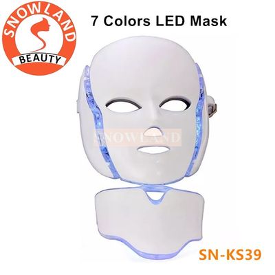 High quality 7 photon colors LED light therapy facial led mask for face and neck rejuvenation