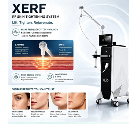 XERF Dual Frequency RF Skin Tightening Machine 6.78MHz & 2MHz Monopolar RF Anti-Aging Device XERF Machine for Skin Tightening