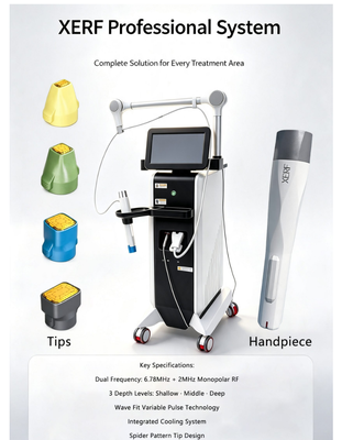 XERF Dual Frequency RF Skin Tightening Machine 6.78MHz & 2MHz Monopolar RF Anti-Aging Device XERF Machine for Skin Tightening